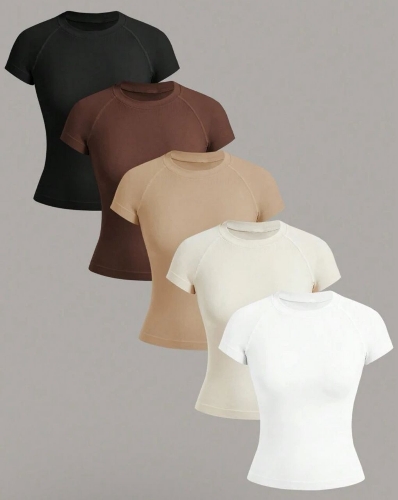 Franelas negra, marron, beige, ivory, blanco