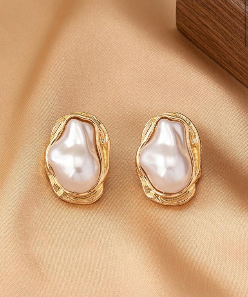 Zarcillos perlas: dorados